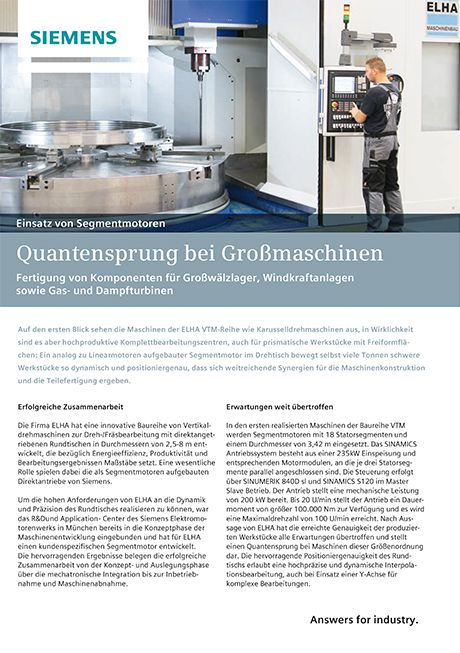 Vorschau - Flyer Siemens Quantensprung bei Großmaschinen