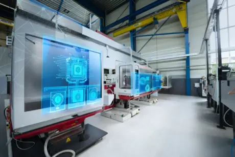 Beispiel Industrieller Maschinen in der Fertigung von ELHA-MASCHINENBAU, deren Maschinendaten im Training ausgewertet werden.