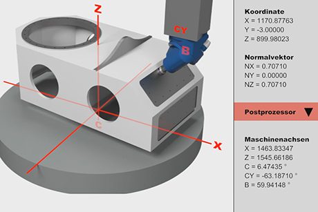 Preview - Sloping surface machining with HV milling head, fixed B-axis